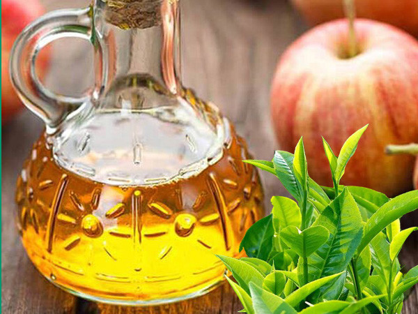 Gội đầu bằng nước trà xanh kết hợp với giấm táo
