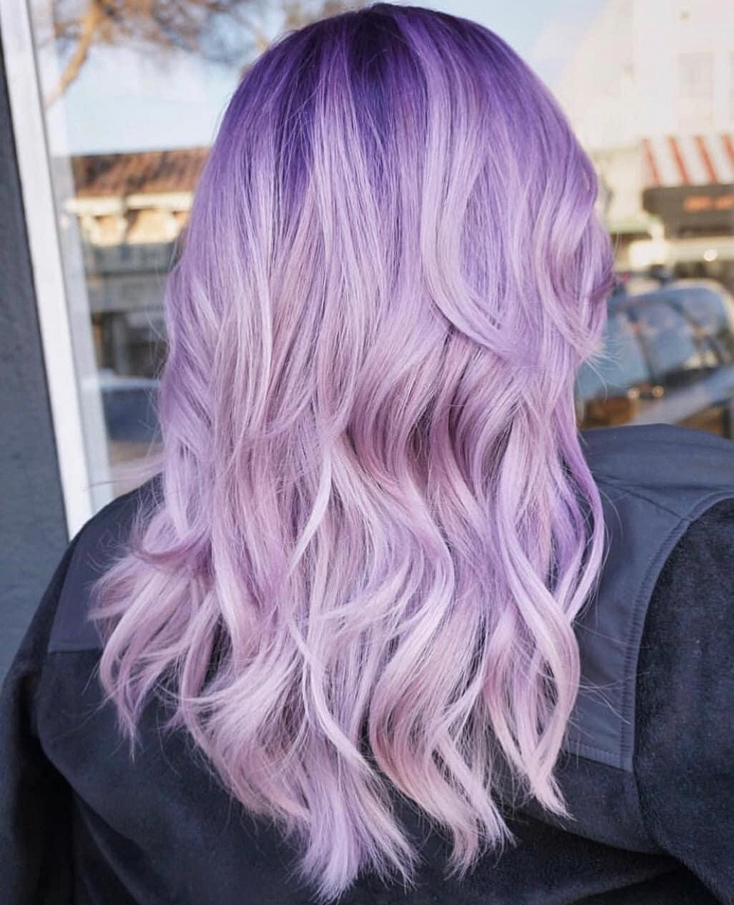 Màu Balayage tím khói cá tính